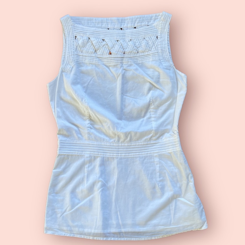 Tory Burch boatneck tang top 100% cotton size 2